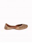 Women Gold-Toned Solid Leather Mojaris